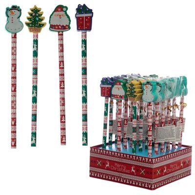 Christmas Pencil with Eraser Topper