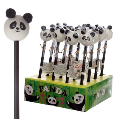 Panda Pom Pom Bleistift mit Panda Kopf Topper