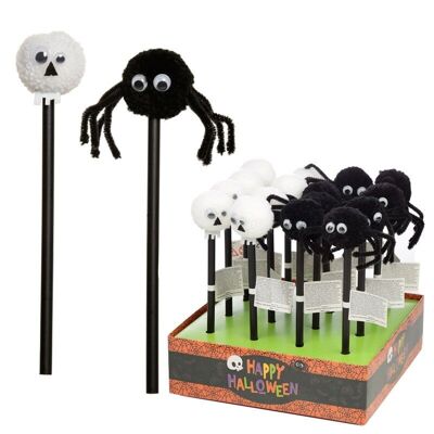 Crayon Pom Pom Skull & Spider