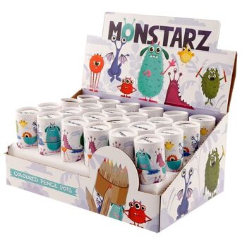 Pot à crayons Monstarz Monster avec 12 crayons de couleur 3