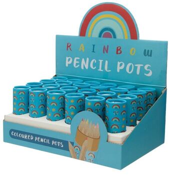 Pot à crayons arc-en-ciel avec 12 crayons de couleur 4