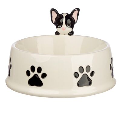 Dog Squad Bulldog francese sul bordo Ciotola in ceramica per cibo per animali domestici