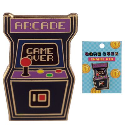Insignia de pin de esmalte de juego coleccionable sobre juego de arcade
