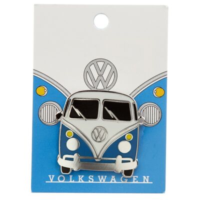 Volkswagen VW T1 Camper Bus Blue Enamel Pin Badge