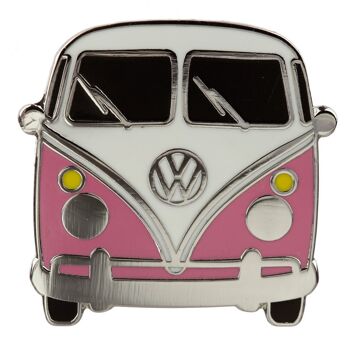 Volkswagen VW T1 Camper Bus Rose Émail Pin's Badge 2