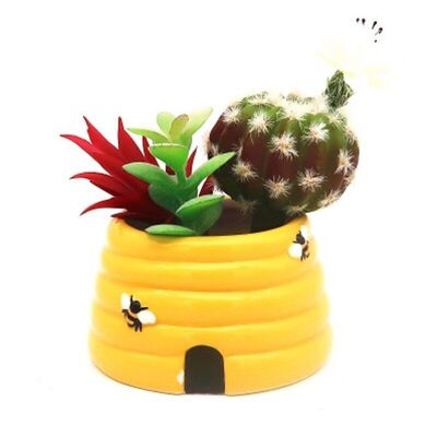 Pot de fleurs en céramique en forme de ruche