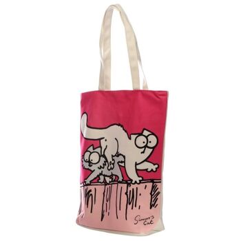 Nouveau sac en coton rose Simon's Cat réutilisable à fermeture éclair 2