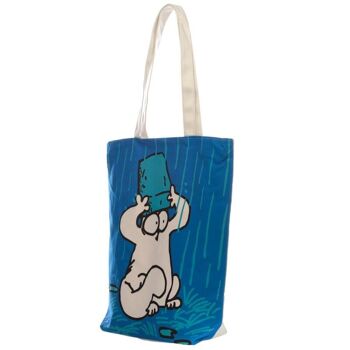 Nouveau sac en coton à fermeture éclair réutilisable Simon's Cat bleu 2