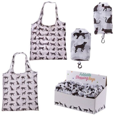 Foldable Shopping Bag - I Love My Cat & I Love My Dog