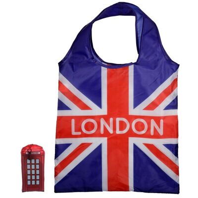 Faltbare Einkaufstasche - London Icons Rote Telefonzelle