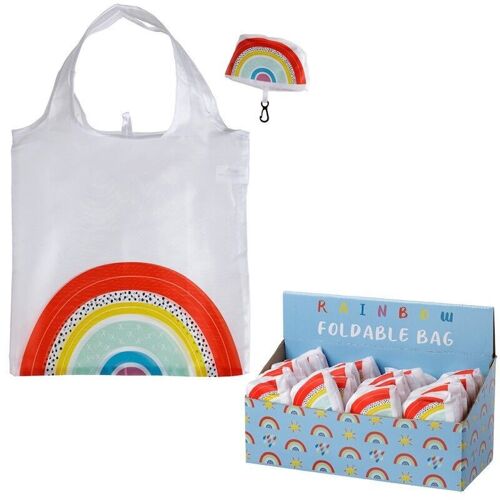 Foldable Reusable Shopping Bag - Somewhere Rainbow