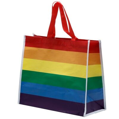 Bolsa de la compra reutilizable RPET con la bandera del arcoíris