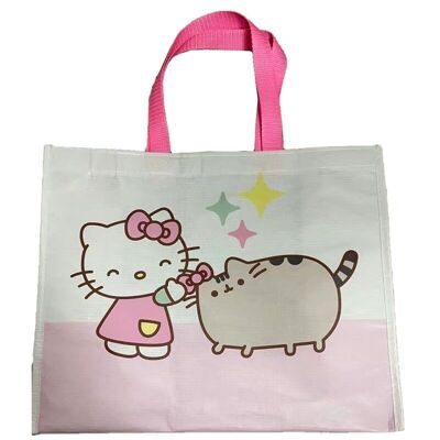 Sac de courses réutilisable en RPET Hello Kitty & Pusheen le chat