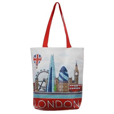 Bolsa de compras reutilizable con cremallera London Icons