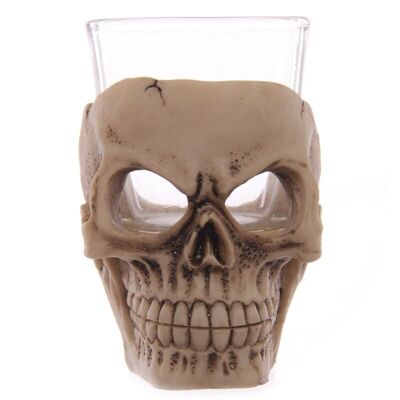 Vaso de chupito con calavera espantosa