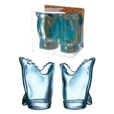 Lot de 2 verres à shot Shark Cafe en verre Shark (45 ml)