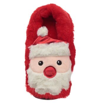 Chaussons Chauffe-pieds en Peluche Père Noël de Noël (Taille Unique) 3