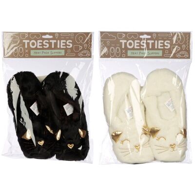 Feline Fine Cat Plush Toesties Warmer Slippers (One Size)