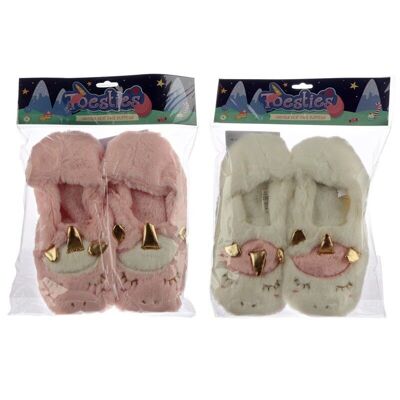 Enchanted Rainbow Plush Toesties Warmer Slippers (One Size)