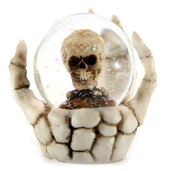Boule à neige tête de mort dans une boule à neige main squelette 5