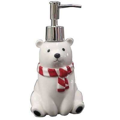 Dispensador de jabón de cerámica con bomba de oso polar