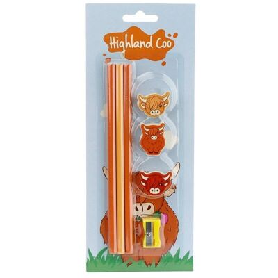 Set di cancelleria da 7 pezzi Highland Coo Cow