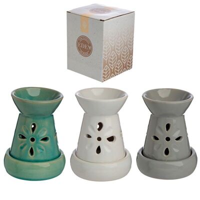 Eden Ceramic Oil and Wax Burner with Flower Cut-out