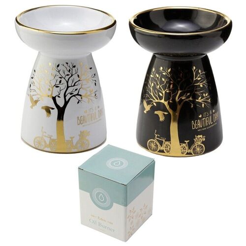 Eden Metallic Gold Tree Ceramic Oil and Wax Burner