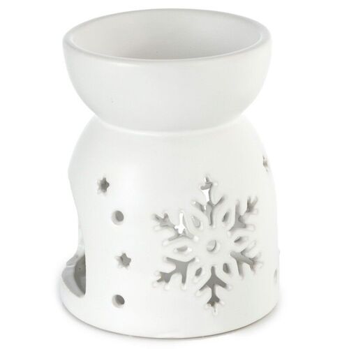 White Snowflake Cut Out Ceramic Oil & Wax Burner