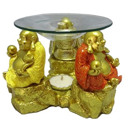 Lucky Glitter Laughing Chinese Buddha Oil & Wax Burner