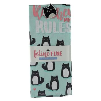 Torchon Poly Coton - Chat Feline Fine My Kitchen My Rules 4