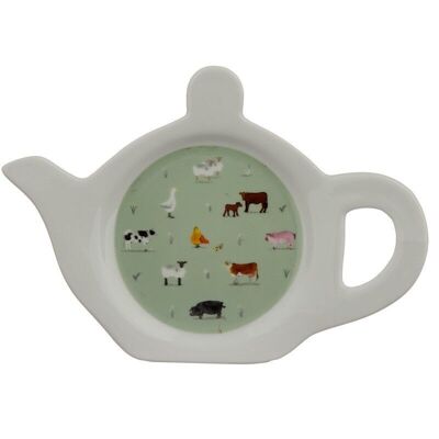 Willow Farm Porcelain Teapot Shaped Teabag Dish/Holder