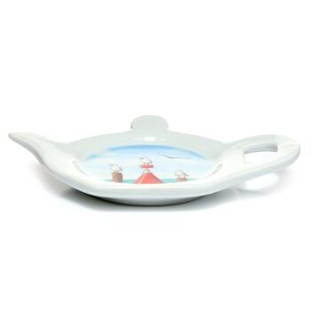 Assiette/support de sachet de thé en forme de théière en porcelaine Seagull Buoy 4