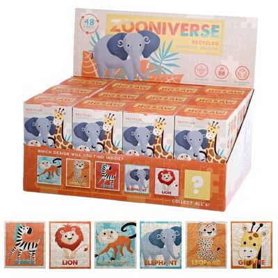 Zooniverse Surprise - Rompecabezas reciclado para niños de 48 piezas