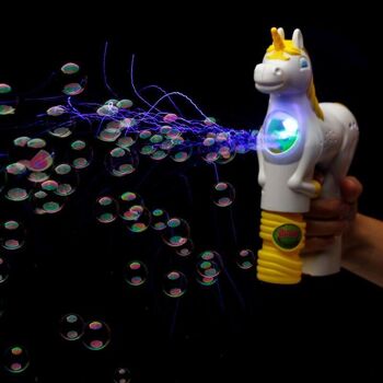 Pistolet à bulles licorne clignotant avec son 7