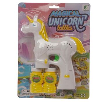 Pistolet à bulles licorne clignotant avec son 8