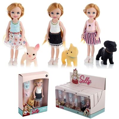 Sally Dress Up Doll con perro y accesorios
