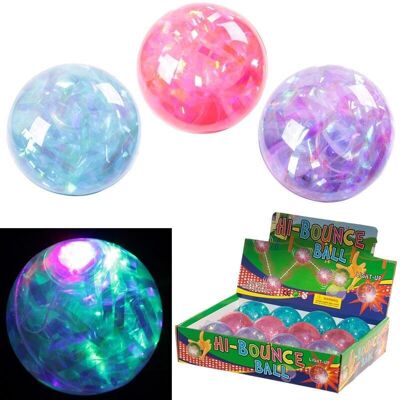 LED Flashing Stripe Bouncy Ball