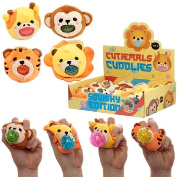 Adoramals Lion, Girafe, Singe et Tigre en Peluche Squeezy 1