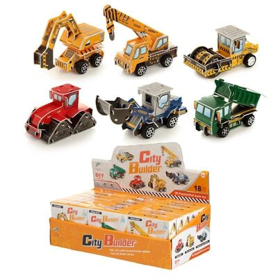 DIY Puzzle Construction Truck Pull Back Action Toy