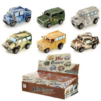 Buy wholesale DIY Puzzle Camouflage Car Pull Back Action Toy