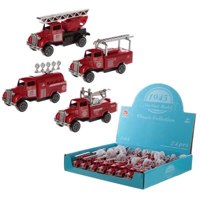 Mini juguete de camión de bomberos, juguete de acción de tracción hacia atrás