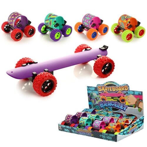 Skateboard Wrist Snap Bracelet Pull Back Action Toy