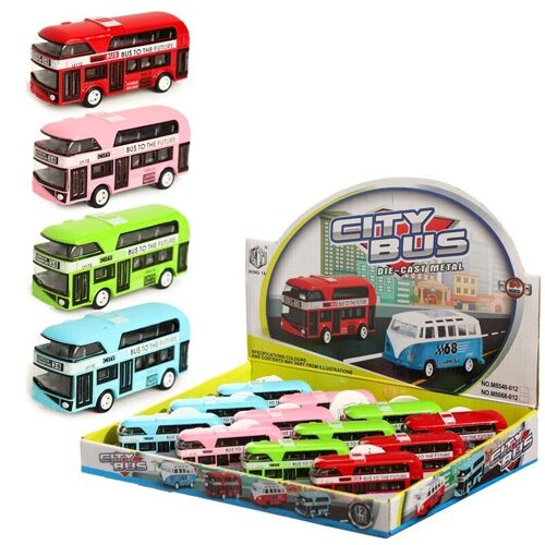 City Bus Pull Back Action Toy