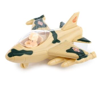 Camouflage Fighter Avion Friction Pull Back/Push Forward Toy 4