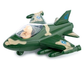 Camouflage Fighter Avion Friction Pull Back/Push Forward Toy 5