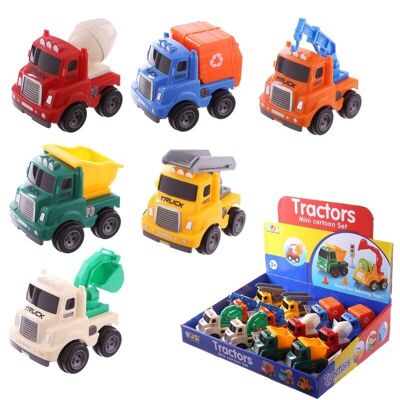 Mini giocattolo da tirare indietro/spingere in avanti per l'attrito del camion da costruzione