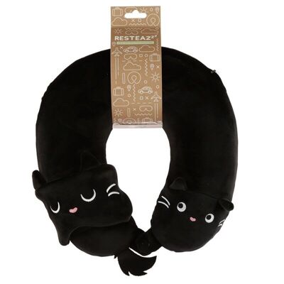 Relaxeazzz Feline Fine Cat Oreiller et masque de voyage en mousse à mémoire de forme