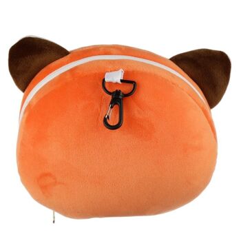 Relaxeazzz Oreiller de voyage rond en peluche Panda rouge et masque pour les yeux 4