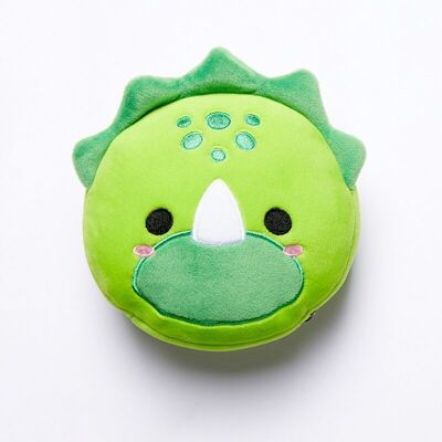 Oreiller de voyage rond en peluche et masque pour les yeux Relaxeazzz Dinosaure